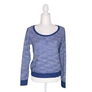 BLUE LONG SLEEVE CASUAL SWEATER W/ BACK ZIPPER HALF-PLACKET · SIZE M · MOSSIMO